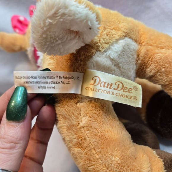 Dan Dee Clarice Reindeer Plush Rudolph Stuffed Animal Girlfriend Pink Bow Cape - Picture 6 of 9